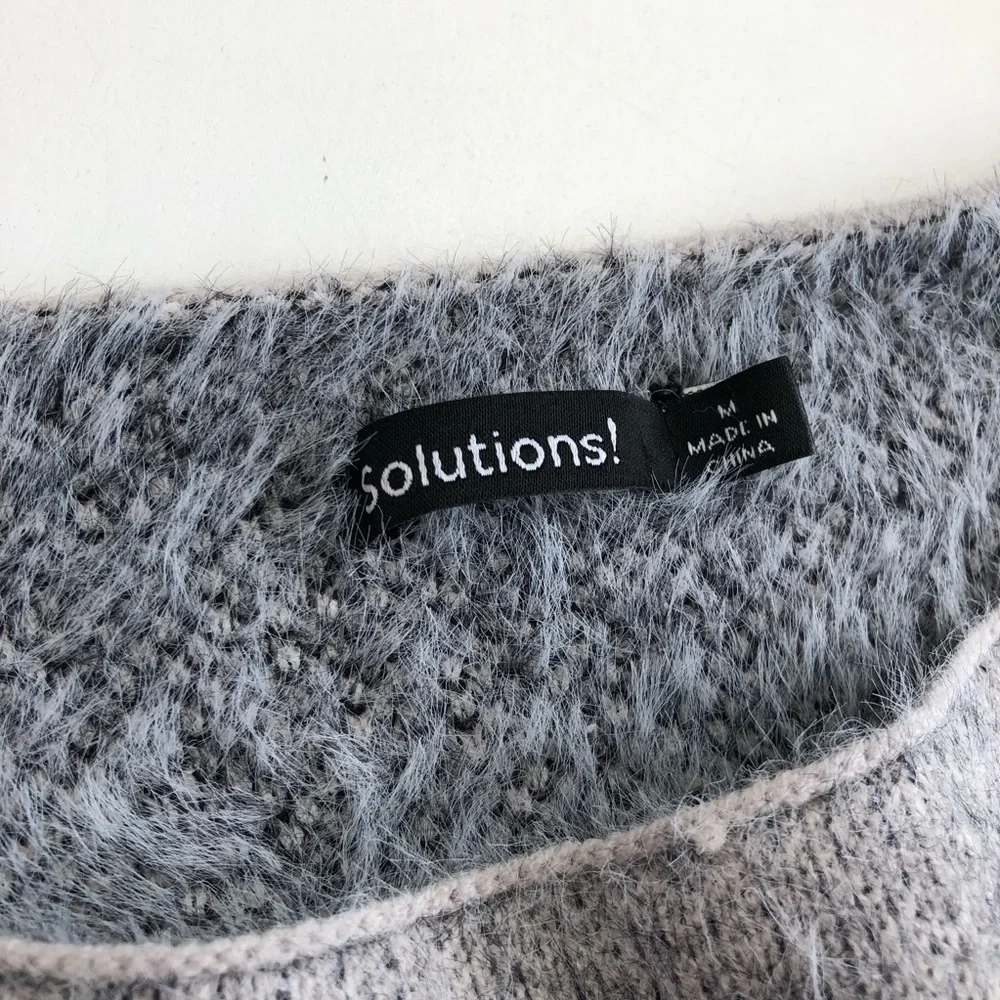 Solutions! Gray + Black Leopard print sweater - Picture 2 of 4
